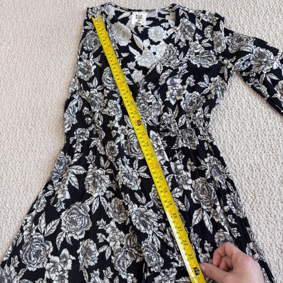 Billabong Allegra Print Maxi Dress, Size Small, Black Floral V Neck Long Sleeve - Picture 9 of 16